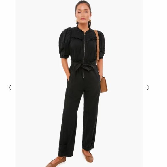 SEA NEW YORK Black Layla Quilted Sleeve Jumpsuit - Picture 1 of 5